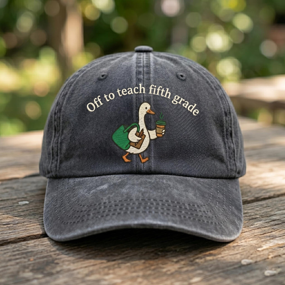 5th Grade Teacher Duck Embroidered Hat, Cute Back to School Baseball Cap, Fifth Grade Gift