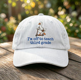 3rd Grade Teacher Goose Embroidered Hat, Scooter Bird Baseball Cap, Elementary Educator Gift