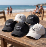 Custom Bachelorette Hats | Wife Vibes Drunk Vibes Beach Cap | Personalized Bride Squad Dad Hat | Custom Embroidered Baseball Cap