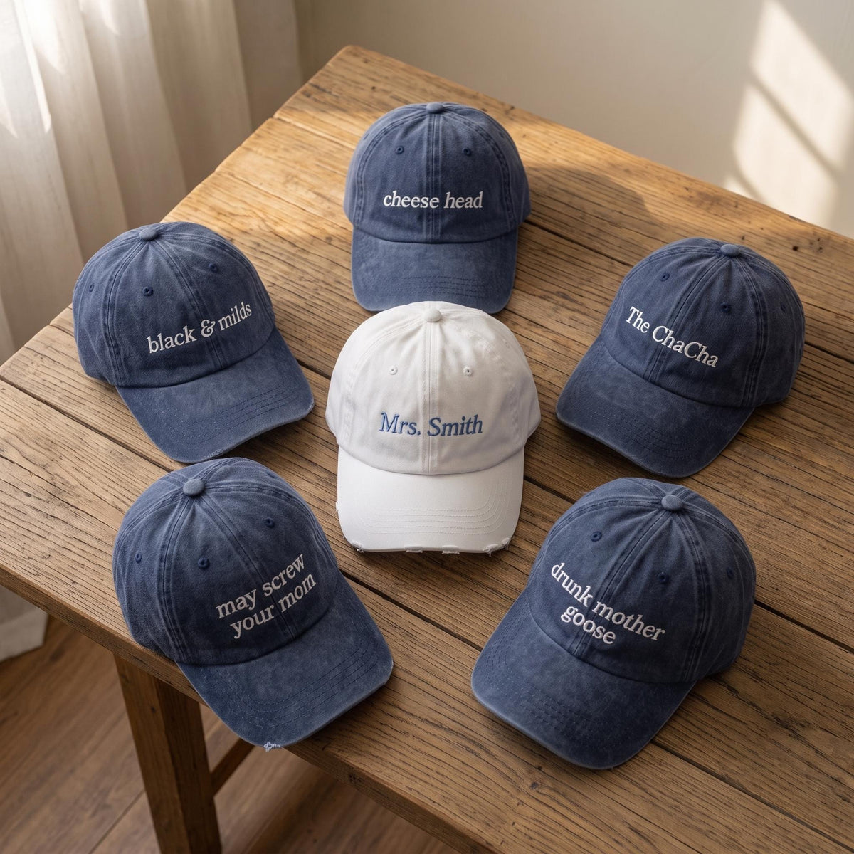 Custom Nicknames Funny Bachelorette Embroidered Hat - Retro Bridesmaid Gift Matching Party Cotton Dad Cap