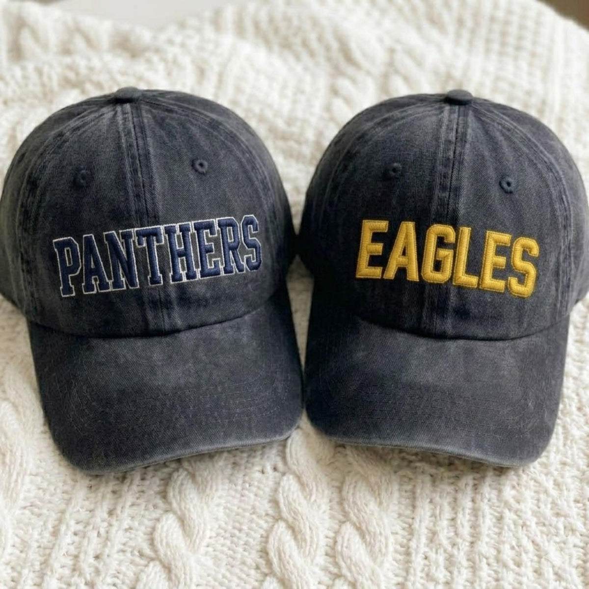 Custom Varsity Letter Embroidered Hat, Personalized Cotton Baseball Cap, Sports Fan Gift