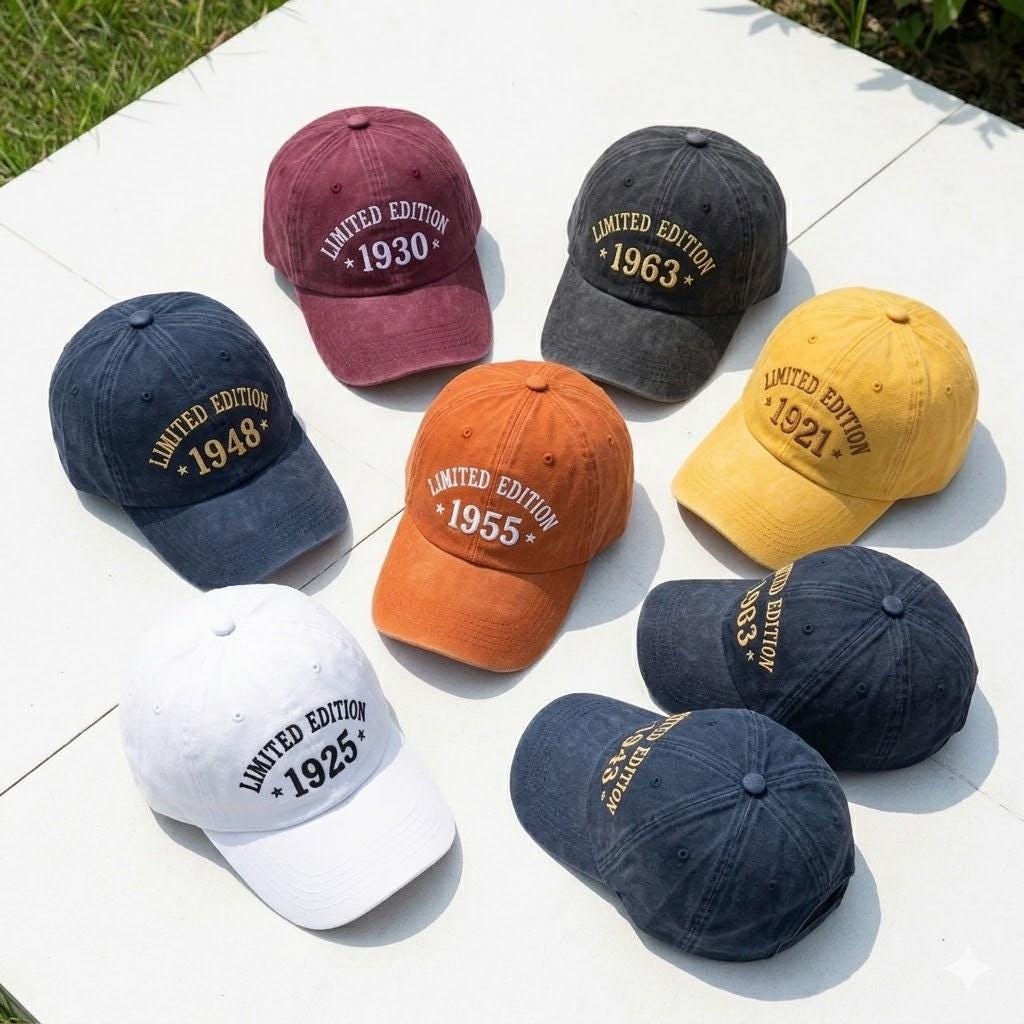 Embroidered Limited Edition Hat, Custom Year Cap, Personalized Birthday Gift, Vintage Style Accessory, Retro Unisex Cap, Unique Name Hat