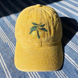 Lemon Embroidered Hat, Italian Summer Washed Cotton Baseball Cap, Coastal Vacation Gift