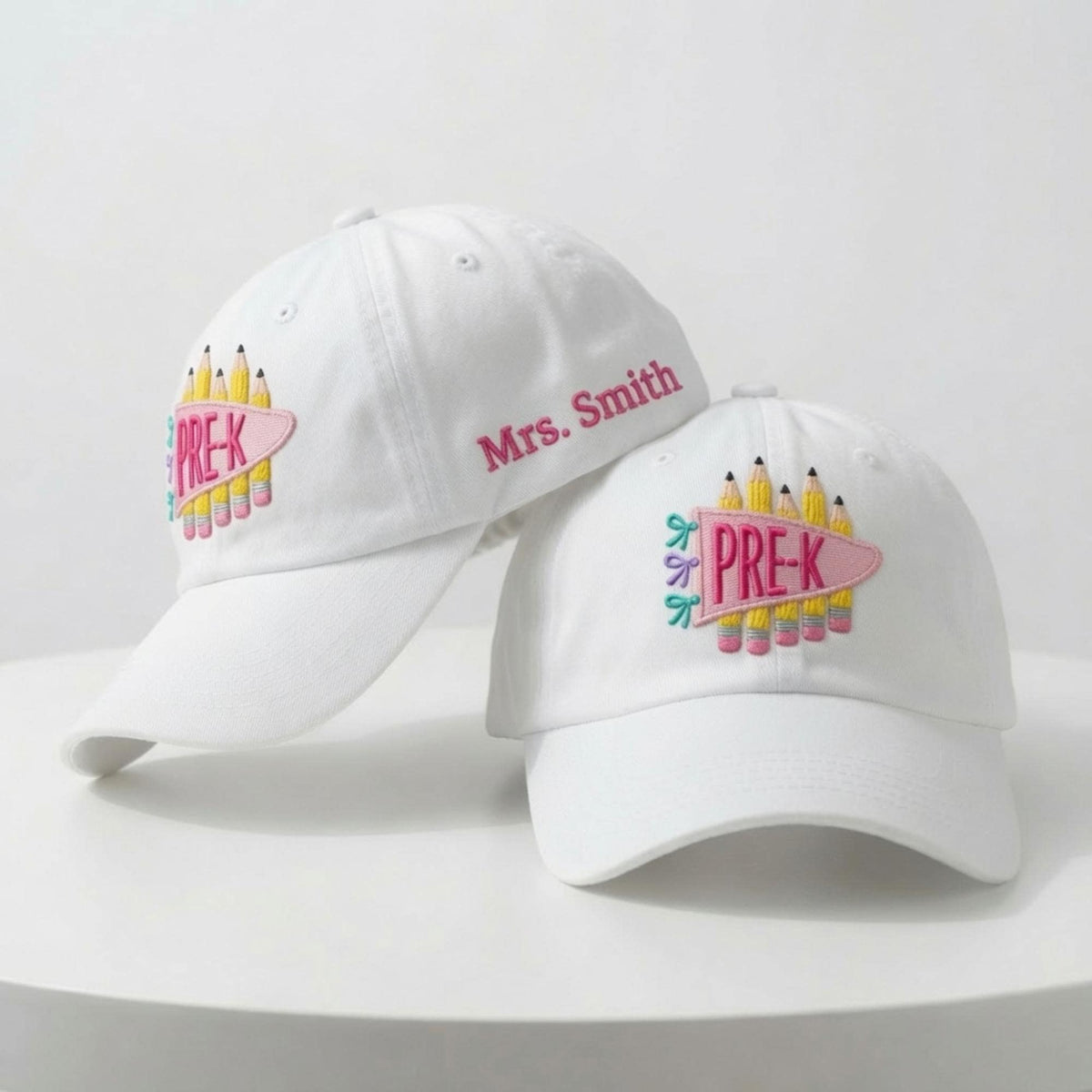 Personalized Pre-K Embroidered Hat, Custom Preschool Teacher Baseball Cap, Back to School Gift