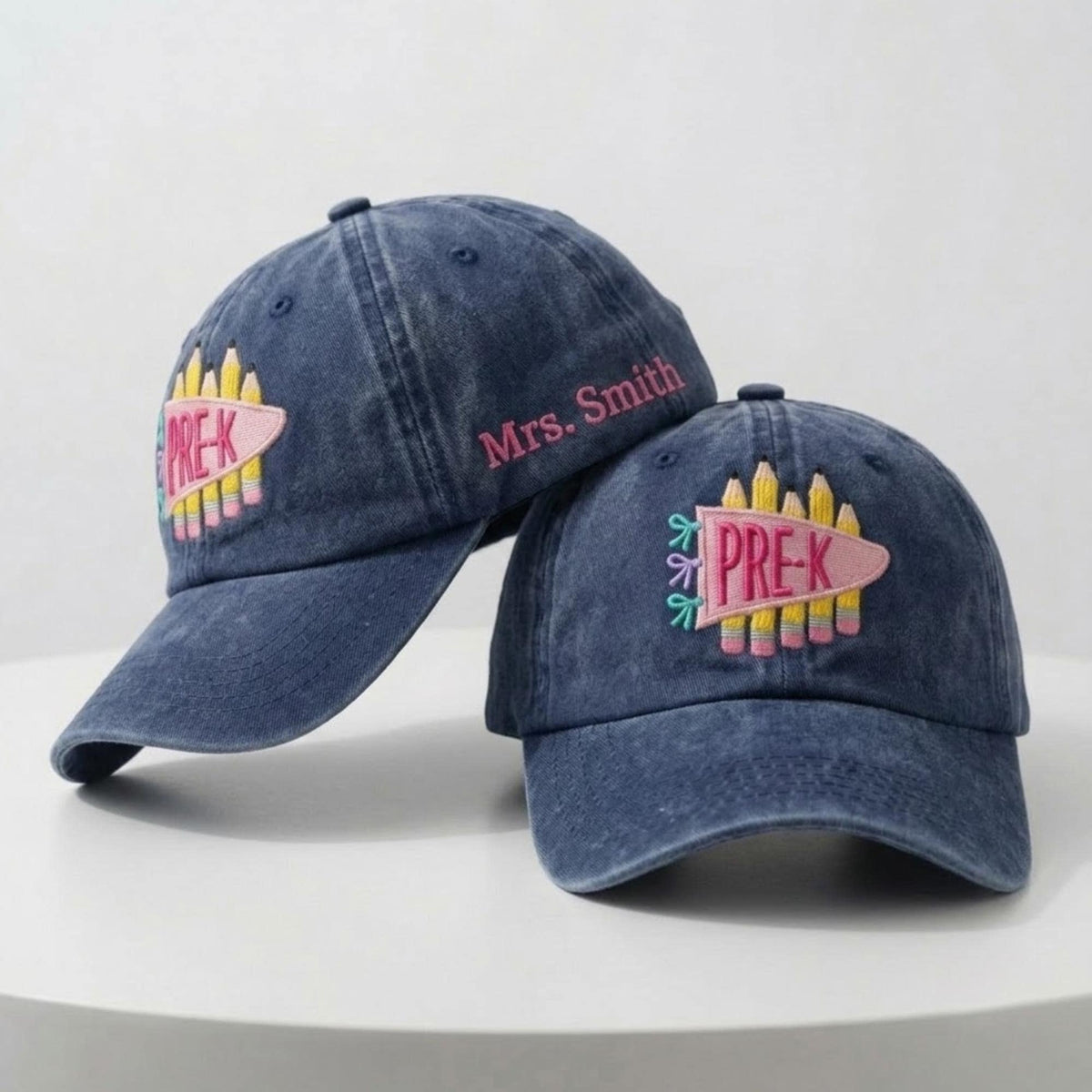 Personalized Pre-K Embroidered Hat, Custom Preschool Teacher Baseball Cap, Back to School Gift