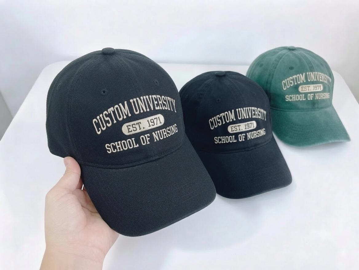 Personalized Nursing School Embroidered Hat, Custom University Alumni Baseball Cap