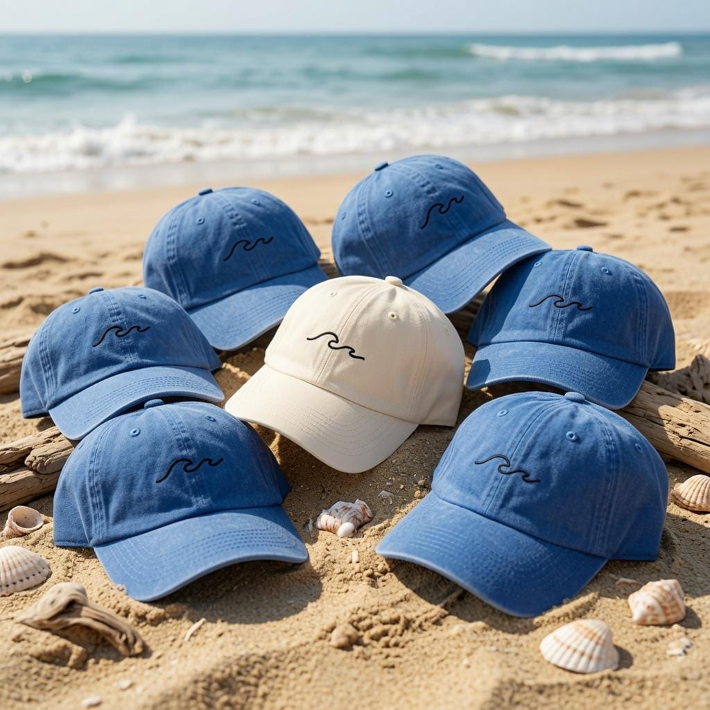 Custom Ocean Wave Hat Personalized Beach Baseball Cap Custom Embroidered Dad Hat Ocean Aesthetic Cap Beach Trip Gifts Bridesmaid Hats