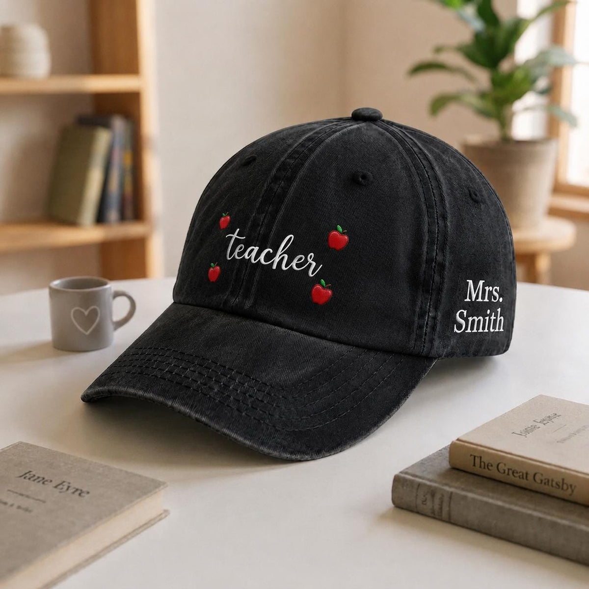 Custom Mrs Teacher Embroidered Hat, Personalized Name Varsity Baseball Cap