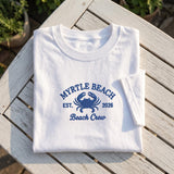 Custom Myrtle Beach Shirt, Embroidered Crab Matching Family Vacation 2026 Tee