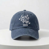 Custom Girls Trip 2026 Embroidered Washed Cotton Baseball Cap