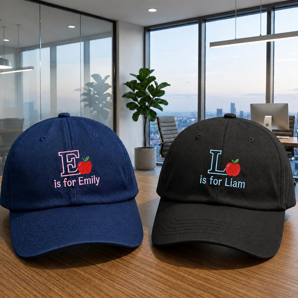 Personalized Teacher Name Embroidered Hat, Custom Apple Baseball Cap, Teacher Appreciation Gift