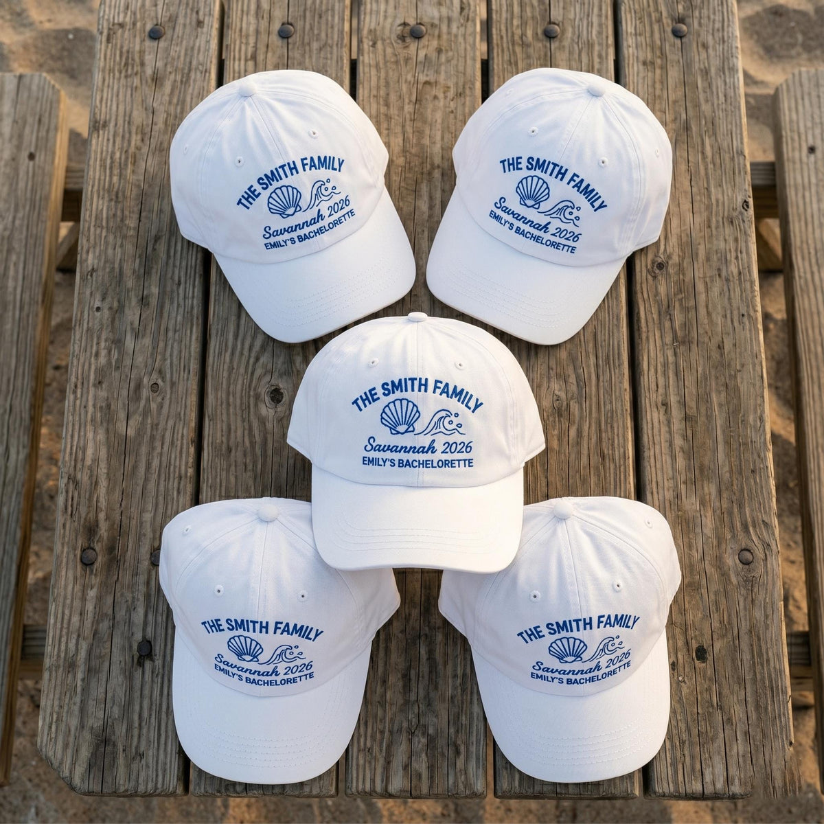 Custom Family Beach Hat | Personalized Bachelorette Cap | Savannah 2026 Matching Hats | Retro Embroidered Dad Hat | Custom Group Girls Trip