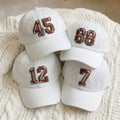 Personalized Football Number Embroidered Hat, Custom Game Day Baseball Cap, Sports Fan Gift