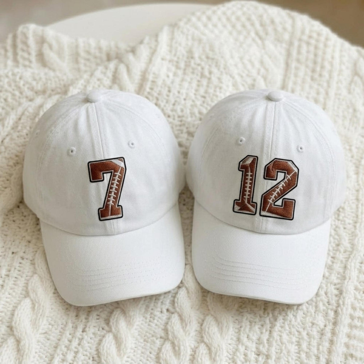 Personalized Football Number Embroidered Hat, Custom Game Day Baseball Cap, Sports Fan Gift