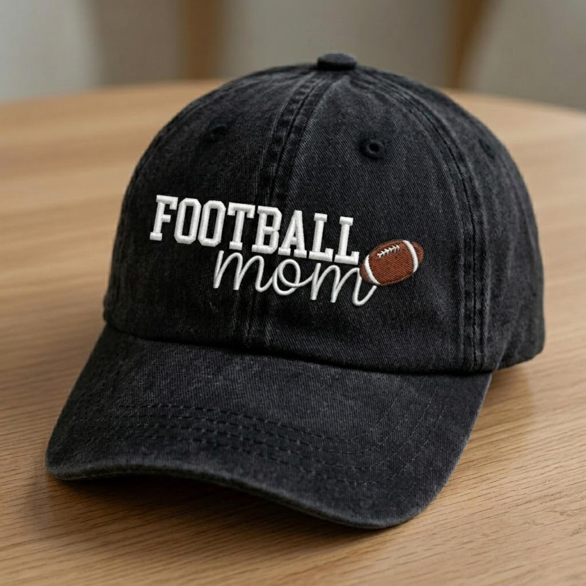 Football Mom Embroidered Hat, Personalized Game Day Baseball Cap, Sports Mom Gift