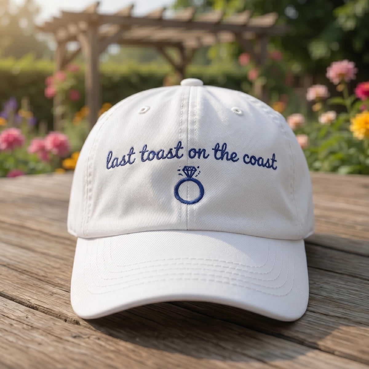Custom Last Toast on the Coast Hats, Bachelorette Party Beach Hats, Matching Bridal Shower Caps, Embroidered Bride Hat, Girls Trip Gift