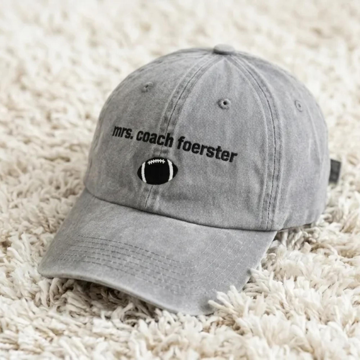 Personalized Football Coach Embroidered Hat, Custom Team Baseball Cap, Coach Appreciation Gift