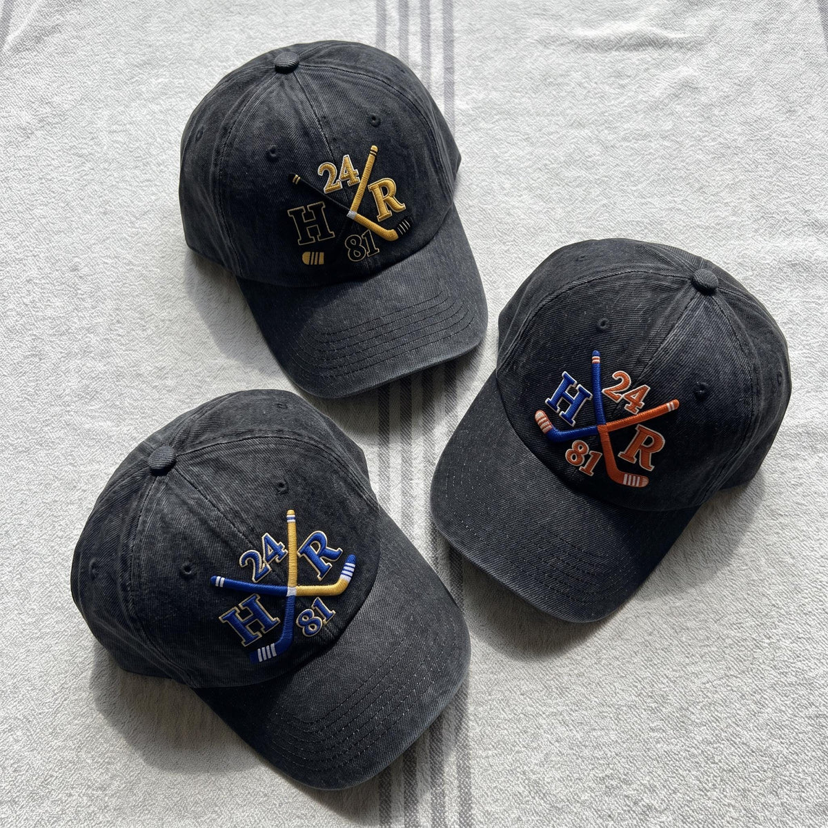 Personalized Hockey Embroidered Hat, Custom Player Name and Number Baseball Cap, Hockey Fan Gift