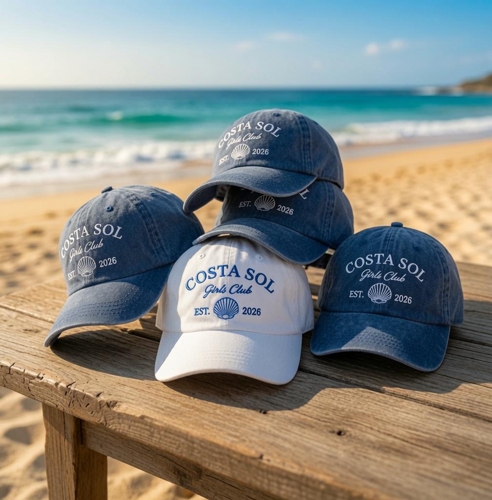 Girls Club Hat, Embroidered Seashell Beach Dad Cap, Vintage Washed Baseball Hat, Coastal Grandma Aesthetic Summer Gift