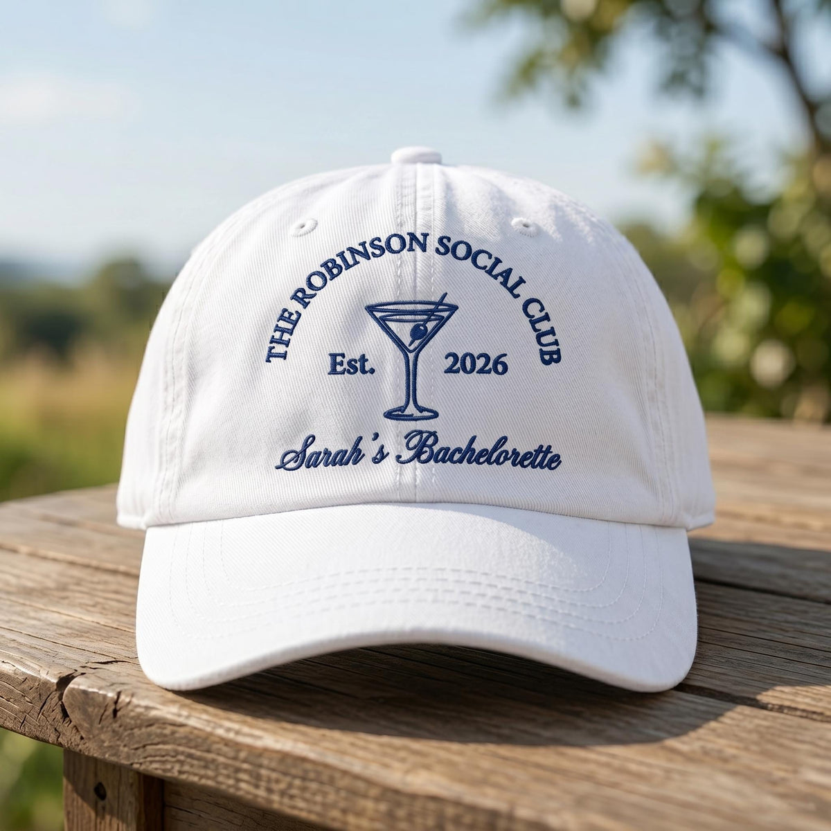 Custom Bachelorette Hat, Personalized Social Club Dad Cap, Embroidered Cocktail Bridesmaid Hat, Vintage Washed Party Favors