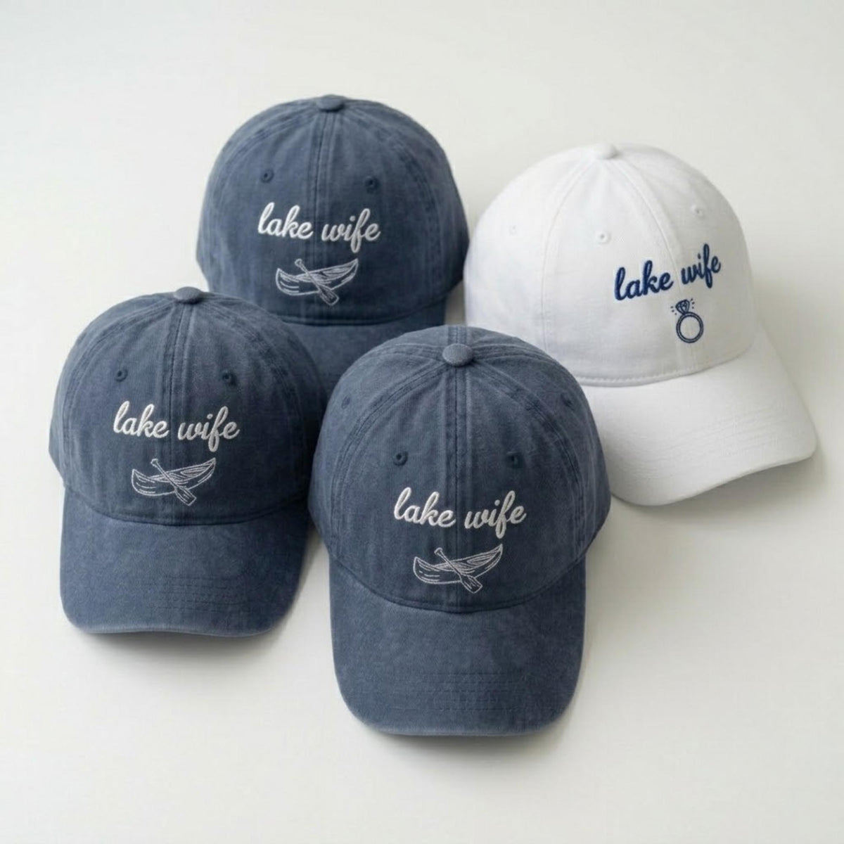 Lake Bride Embroidered Hat, Vintage Washed Bachelorette Baseball Cap, Bridal Weekend Gift