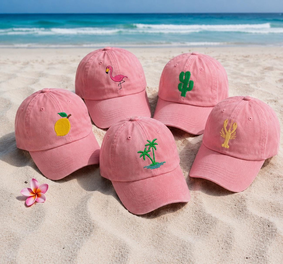 Custom Summer Embroidered Hat, Personalized Nautical Beach Baseball Cap, Coastal Vacation Gift