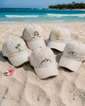 Custom Summer Embroidered Hat, Personalized Nautical Beach Baseball Cap, Coastal Vacation Gift