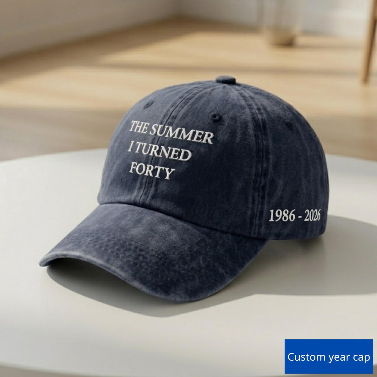 Personalized 40th Birthday Embroidered Hat, Custom Birth Year Baseball Cap, Birthday Gift for Her