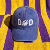 Football Embroidered Dad Hat, Custom Washed Cotton Baseball Cap, Game Day Gift for Dad
