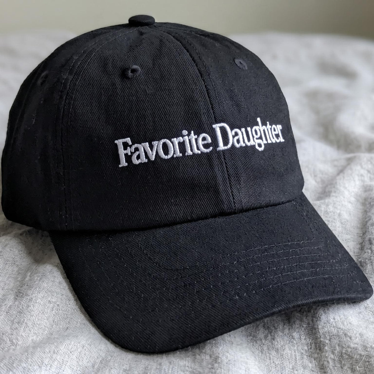 Favorite Daughter Embroidered Hat, Minimalist Washed Cotton Baseball Cap, Daughter Gift
