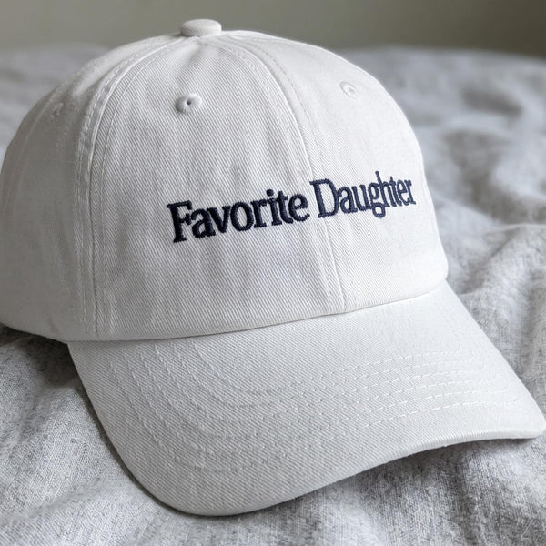 Favorite Daughter Embroidered Hat, Minimalist Washed Cotton Baseball Cap, Daughter Gift