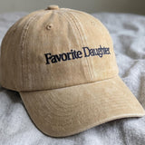 Favorite Daughter Embroidered Hat, Minimalist Washed Cotton Baseball Cap, Daughter Gift