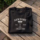 Custom Location Bachelorette Shirt, Martini Social Club Bridal Party Cocktail Tee