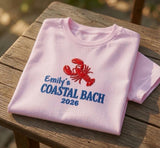 Custom Coastal Bach Shirt, Lobster Bachelorette Cape Cod Beach Bridal Party Tee