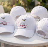 Custom Bride Martini Hat, Espresso Martini Bachelorette Caps, Embroidered Cocktail Bridal Cap, Engagement Gift, Martini Social Club