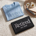 Custom Retired Est. 2026 Embroidered T-shirt, Retirement Gift For Her, Retirement Tee, New Retiree Gift, Career End Shirt, Retirement Party