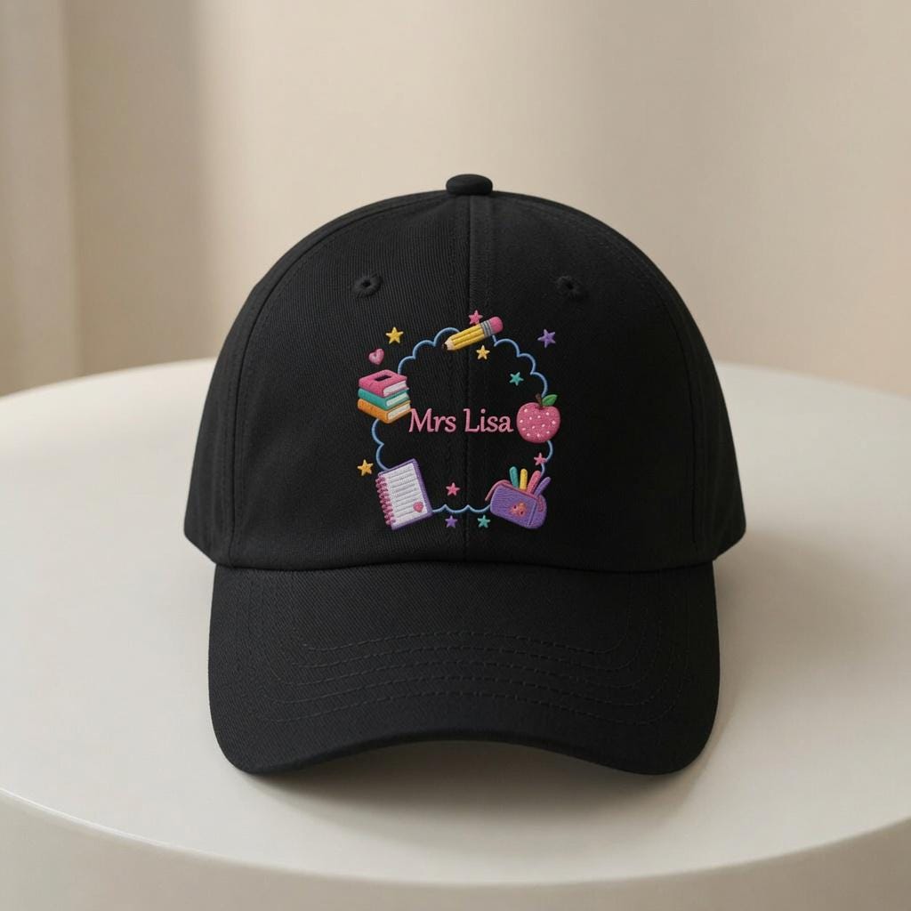 Personalized Teacher Name Embroidered Hat, Custom Classroom Baseball Cap, Educator Gift