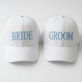 Bride Groom Embroidered Baseball Caps, Matching Wedding Couple Cotton Hats, Newlywed Gift