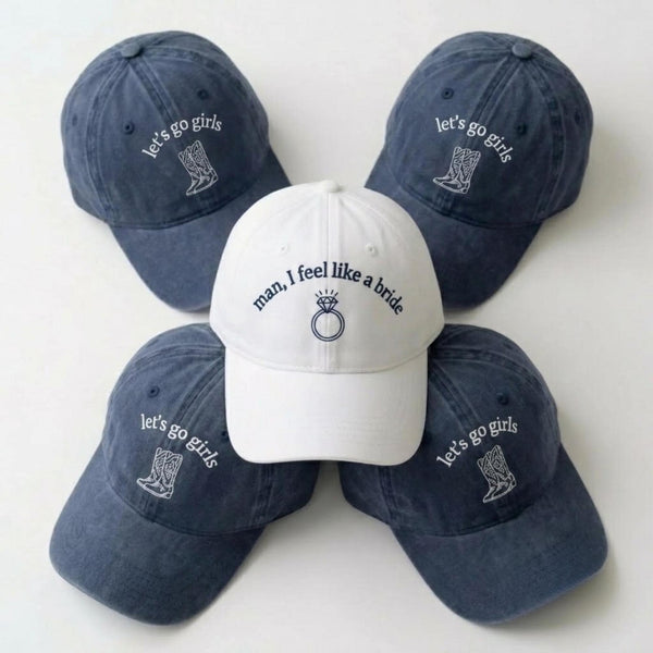 Western Bachelorette Embroidered Hat, Custom Cowgirl Bridal Party Baseball Cap, Nashville Girls Trip Gift