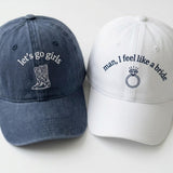 Western Bachelorette Embroidered Hat, Custom Cowgirl Bridal Party Baseball Cap, Nashville Girls Trip Gift
