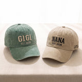 Personalized Family Embroidered Hat, Custom Mama Dada Gigi Nana Baseball Cap, Baby Shower Gift