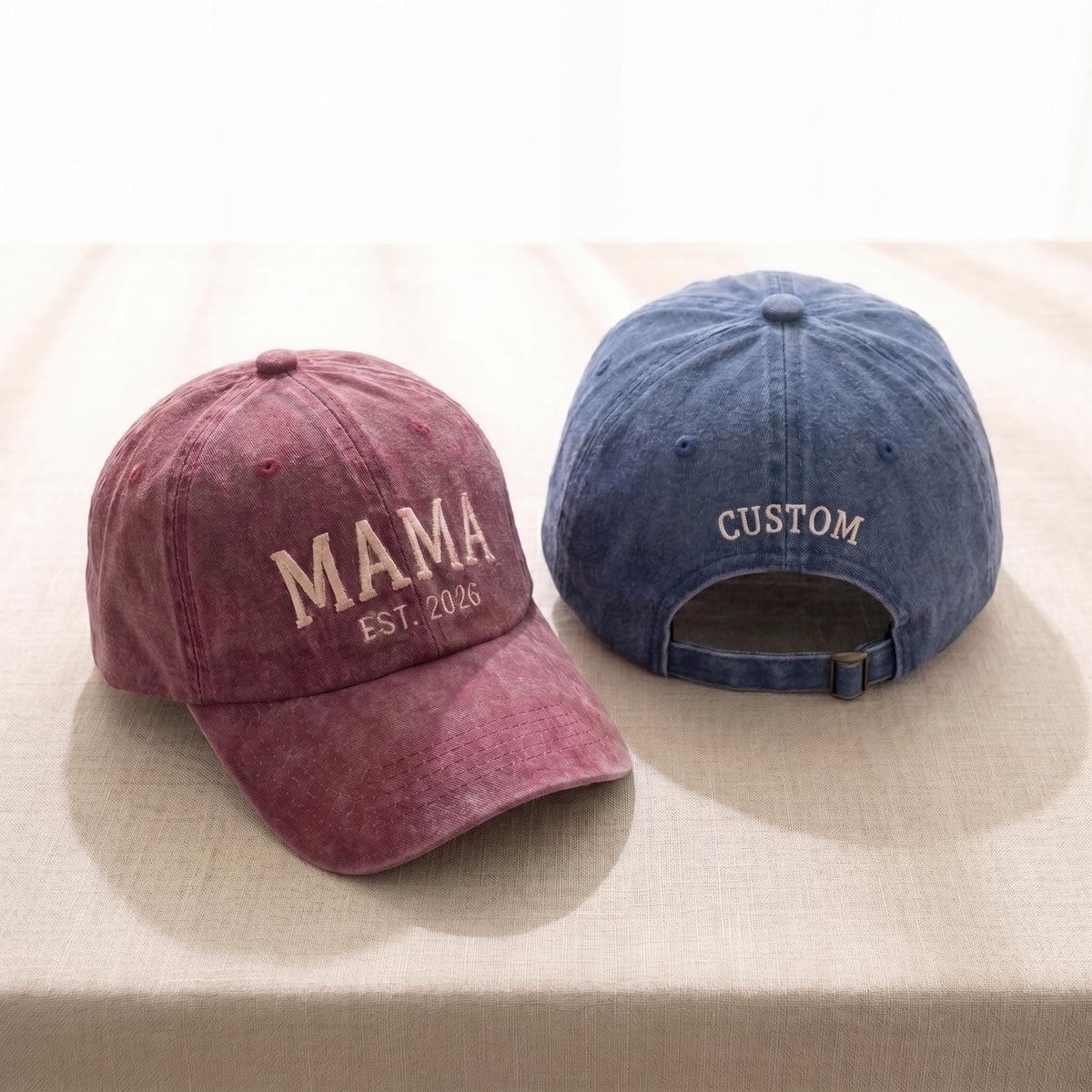 Personalized Family Embroidered Hat, Custom Mama Dada Gigi Nana Baseball Cap, Baby Shower Gift