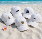 Personalized Beach Icon Embroidered Hat, Custom Summer Vacation Baseball Cap, Family Matching Hat