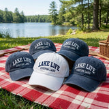 Embroidered Custom Lake Life Hat, Custom Lake Bachelorette Cap, Summer Vacation Hat, Matching Group Trip Cap, Lake House, Lake Bride Squad