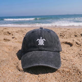 Sea Turtle Embroidered Hat, Minimalist Ocean Wildlife Baseball Cap, Beach Lover Gift