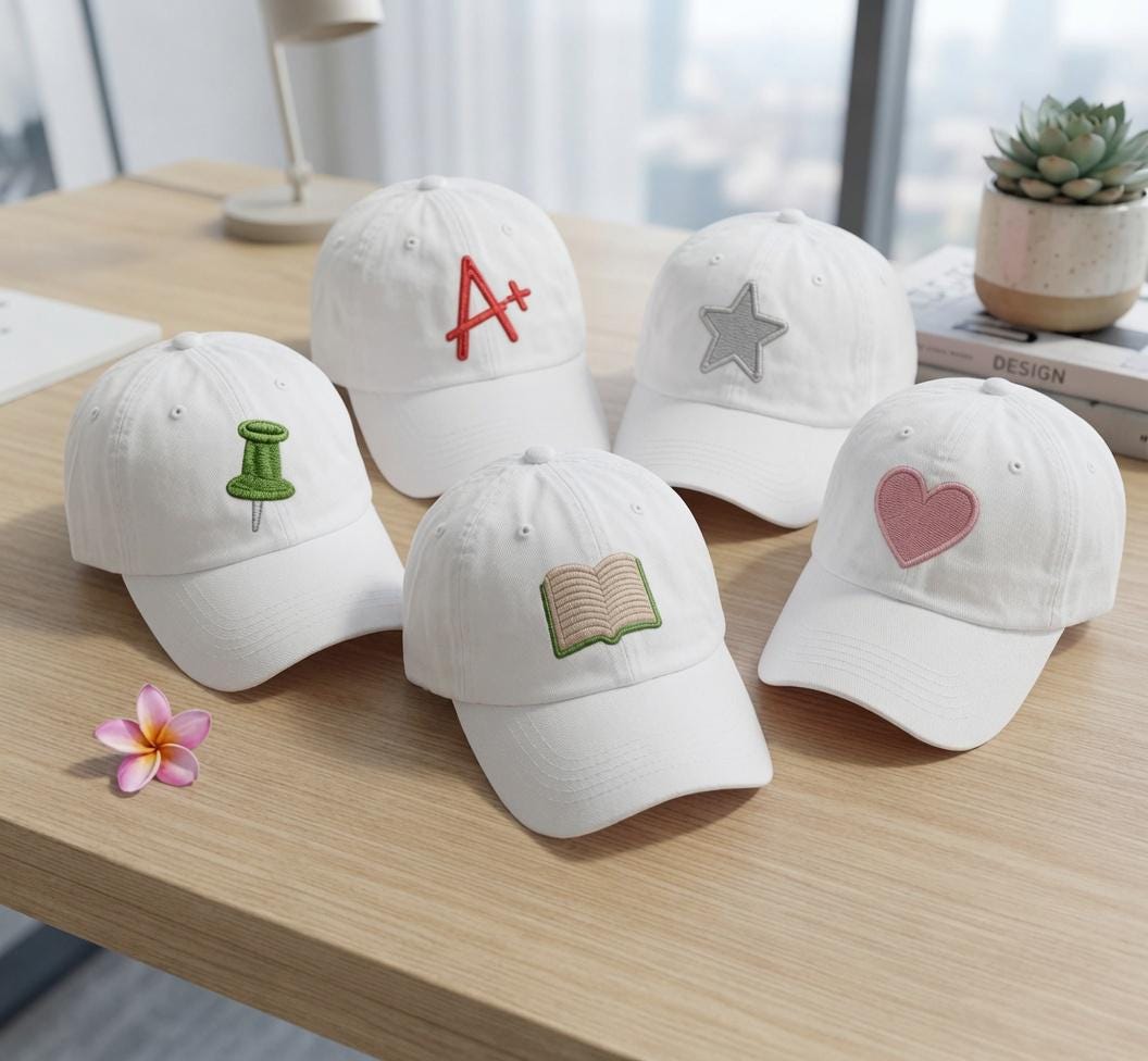 Custom Teacher Embroidered Cap, Personalized Educator Baseball Hat, School Gift
