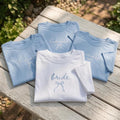 Custom Bride Bow Embroidered Shirt, Minimalist Bridesmaid Bridal Party Tee
