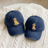 Custom Embroidered Dog Hat, Personalized Pet Portrait Baseball Cap, Cotton Dad Hat