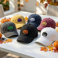 Halloween Pumpkin Group Embroidered Hat - Spooky Squad Matching Fall Cap