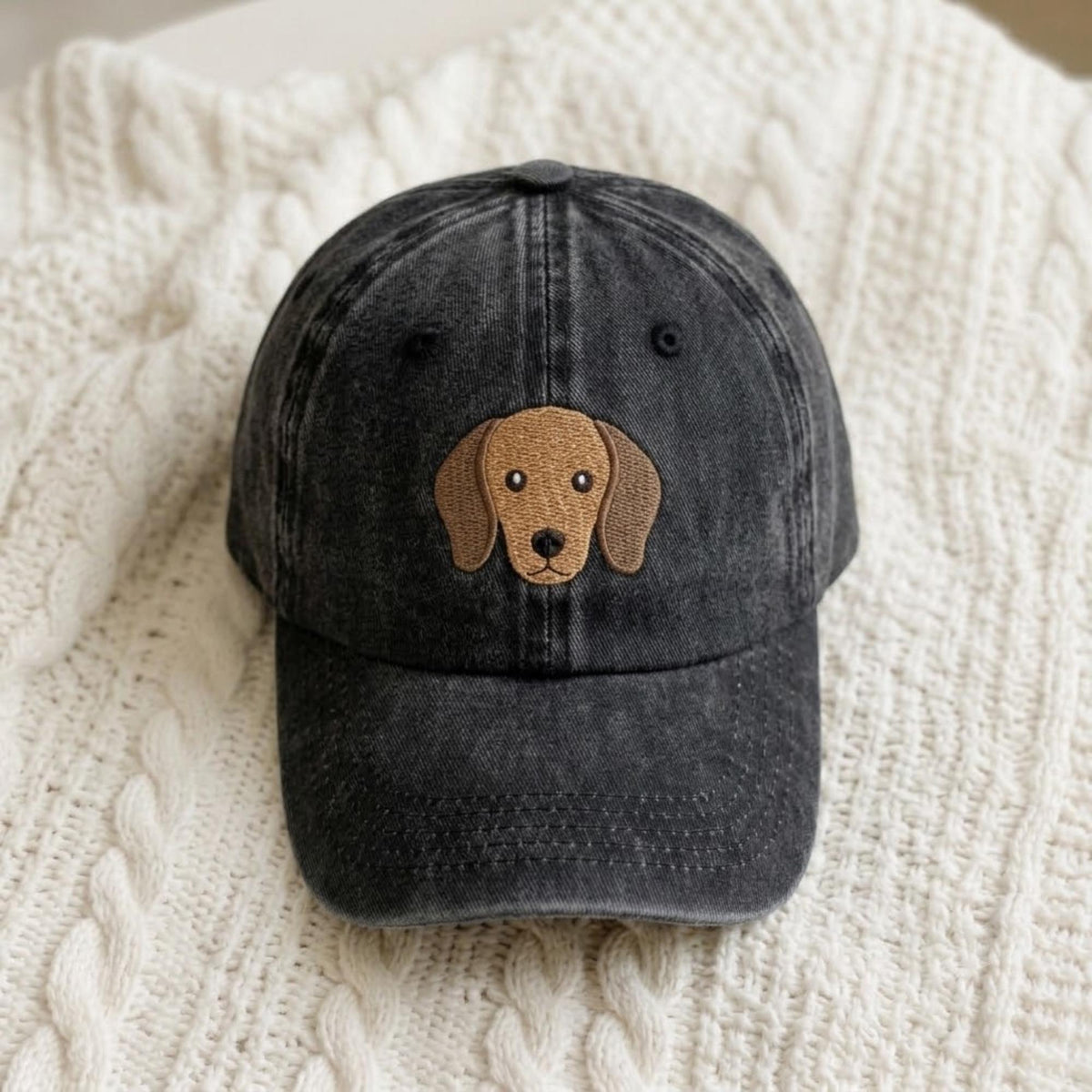Custom Embroidered Dog Face Baseball Cap, Personalized Pet Hat, Cotton Dad Hat